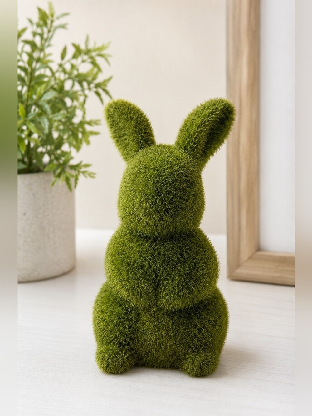 Moss Green Bunny Rabbit Garden Ornament Figurine Woodland Decor